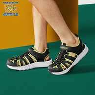 Skechers 斯凯奇 男童中大童包头软底沙滩凉鞋 406525L
