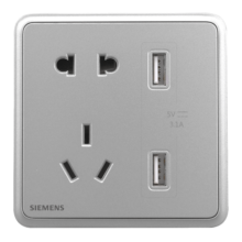 西门子（SIEMENS）开关插座 灵蕴系列星辉银灰色插座产品86型墙壁插座 五孔带USB双口3.1A智能