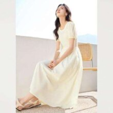 DUIBAI 对白 女式圆领中长连衣裙 DDQ119F