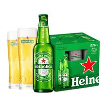 Heineken 喜力 经典啤酒 330ml*9瓶 礼盒装 赠品牌啤酒杯杯2个