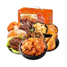 再降价，需福袋，88VIP:百草味肉类卤味礼盒580g麻辣休闲零食牛肉条鸡腿鸭肉小吃年货送礼