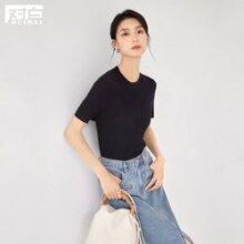 26日10点：DUIBAI 对白 女式短袖针织衫 EDO017B