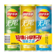 Plus会员立减:乐事（Lay's）无限薯片 104g*3组合装（黄瓜+原味+青柠） 休闲零食