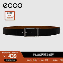 ecco 爱步 商务正装腰带 金属扣皮带 9105892 黑色/杏仁棕910589290924 100cm