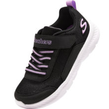 SKECHERS斯凯奇童鞋儿童运动鞋新款夏季透气男女童小白鞋319300L 女童/黑色/薰衣草色/BKLV 36码