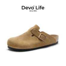 ?京东百亿补贴：Devo 的沃 Life的沃软木鞋拖鞋 反绒牛皮 情侣款包头鞋 3624