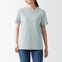 MUJI 無印良品 无印良品（MUJI） 女式 双罗纹织 T恤 休闲百搭 短袖女夏季薄荷曼波风 浅绿色 2S L