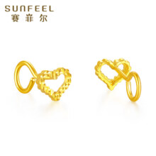 31日20点、PLUS会员：SUNFEEL 赛菲尔 爱心形黄金耳钉 约1.96克 HR20010794