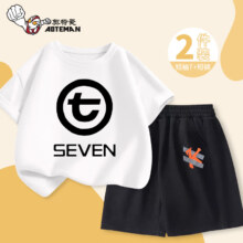 京东会员：奥特曼  男童女童 100%纯棉T恤+短裤组合 多款多色任选