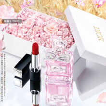 需凑单、PLUS会员：DIOR 迪奥 花漾红唇礼盒套装 (999+香水30ml) +赠香水小样5ml*2件+旷野小样10ml+洁面乳10g+气泡水10ml+化妆包