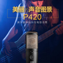 AKG 爱科技 P420多指向性大振膜电容麦克风 配防震架+铝制便携箱1136元（需用券）