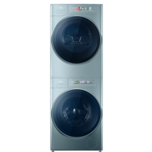 美的（Midea）洗烘套装 10KG滚筒洗衣机全自动+热泵烘干机 超薄大筒径 草本元气棒【元气轻氧】MG100LAIR+IAIR3