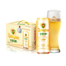 青岛啤酒（TsingTao）全麦白啤11度大罐整箱装 500mL 12罐*2件