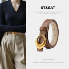 ST&SAT 星期六 二层牛皮百搭针扣皮带女款 SS3541A01325F