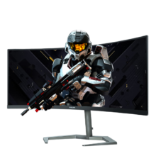 飞利浦 显示器 曲面带鱼屏准4K WQHD165Hz HVA快速液晶1msHDR 电竞显示器 34英寸