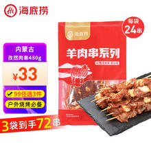 海底捞 HI 海底捞内蒙羔羊肉串480g/袋（24串）孜然风味调理羊肉串