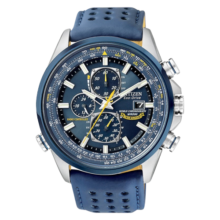 西铁城（CITIZEN）男表蓝天使蓝宝石镜面多局电波运动表手表 AT8020-03L