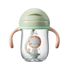 babycare吸管杯婴儿1-3岁防漏吸管杯带重力球 婴儿水杯宝宝水杯 淡藻绿240ml （吸管-tritan）