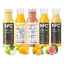 plus会员：农夫山泉 NFC果汁饮料 100%鲜果冷压榨果蔬汁 4月产 随机混合300ml*4瓶