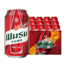 原汁麦芽11°！夺命大乌苏 红乌苏新疆啤酒330mL*24罐