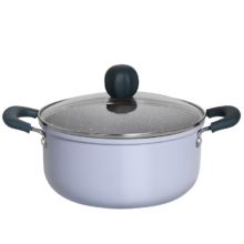 再降价、Plus会员：COOKER KING 炊大皇 匠紫22cm汤锅 麦饭石色不粘锅 炖肉煮面汤奶锅 电磁炉通用 JZ22TG