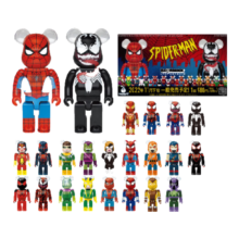 BE@RBRICK 漫威蜘蛛侠一番赏100%积木熊暴力熊 bearbriCK潮流玩具手办盲盒