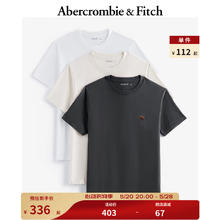 Abercrombie & Fitch AF小麋鹿圆领短袖套装(3件装) KI124-4175 灰色，米色，白色