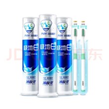 冷酸灵极地白泵式美白牙膏3支套装 清新口气 美白牙齿  +软毛牙刷2支