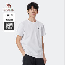 CAMEL 骆驼 男装速干短袖t恤男夏季2024新款情侣圆领运动休闲半袖体恤男