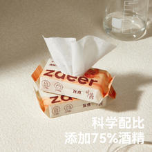 左点 zdeer左点75%度酒精消毒湿巾便携装医用杀菌家用湿纸巾棉片2小包