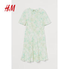 H&M 垂坠露背短袖及膝长裙 1007581
