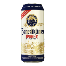 PLUS会员：Benediktiner 百帝王 德式小麦白啤酒 500ml*24听 整箱装 德国原装进口+凑单