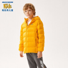 Skechers斯凯奇儿童羽绒服男童女童外套石墨烯蓄热保暖中大童冬装L422K138 公主蓝/007G-/石墨烯升级款 130cm