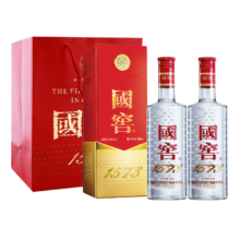 京东百亿补贴、Plus会员:泸州老窖 国窖1573 浓香型 高度白酒 52度500ml*2 经典双瓶装 (宴请送礼)