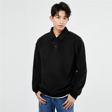 GIORDANO 佐丹奴 Polo男装摇粒绒针织纯色宽松落肩长袖POLO 01013787