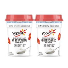 yoplait优诺希腊式酸奶0蔗糖8.8g高蛋白营养早餐奶家庭装480g*2桶