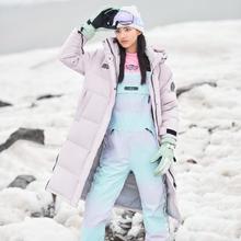 雪中飞 女式羽绒服23冬季新款精美袖标长款加厚廓形外套