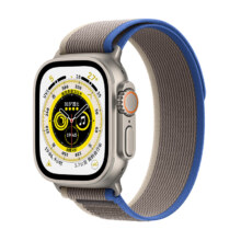 京东百亿补贴、plus会员:AppleWatch Ultra 智能手表 49mm 钛金属原色 钛金属表壳+蓝配灰色野径回环式表带S/M MNHT3CH/A