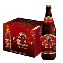 百帝王（Benediktiner）小麦黑啤酒 修道院 500ml*12瓶 整箱装 德国原装进口 春日出游