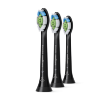 飞利浦(PHILIPS)电动牙刷头 钻石亮白刷头 3支装 黑色 HX6063/96【亚太版】