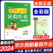 2024版欢乐假期暑假作业 语文数学英语 合订本 一二年级三四年级五六年级 全彩版全国通用12345年级下暑假作业本