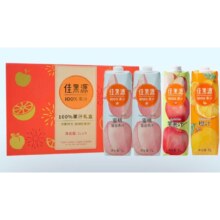 佳果源 100%果汁1L*4瓶礼盒（蜜桃*2橙*1苹果*1）