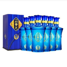 6.18预售：景芝 一品景芝蓝淡雅 芝麻香高度白酒 52度500ml*6瓶 整箱装