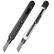 deli 得力 TD301 特氟龙刀刃美工刀 尾部自带折刀器 黑色 小号9mm