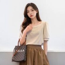 JEANSWEST 真维斯 春夏季热销法式泡泡袖甜美女式t恤