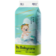 bc babycare呼吸纸尿裤 Air 夏季超薄NB58片【0-5kg】*2件