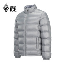 黑冰（BLACKICE）城市休闲无帽羽绒服户外男款轻量羽绒排骨内胆 D 灰色 L