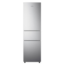 容声218L三开门家用冷藏冷冻小型三温区保鲜节能低噪家用租房宿舍家用电冰箱 BCD-218D11N凯撒银