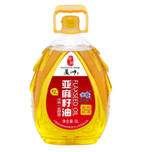plus会员:昊帅 一级冷榨亚麻籽油 提纯专利亚麻油食用油 5L＊2件