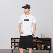 JEANSWEST 真维斯 春夏季 清凉运动套装男式户外运动休闲套装印花圆领短袖短裤
